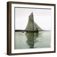 A Sailboat on the Sund, Denmark-Leon, Levy et Fils-Framed Photographic Print