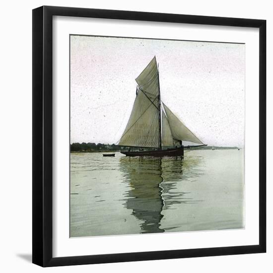 A Sailboat on the Sund, Denmark-Leon, Levy et Fils-Framed Photographic Print