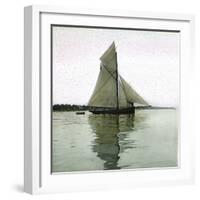 A Sailboat on the Sund, Denmark-Leon, Levy et Fils-Framed Photographic Print