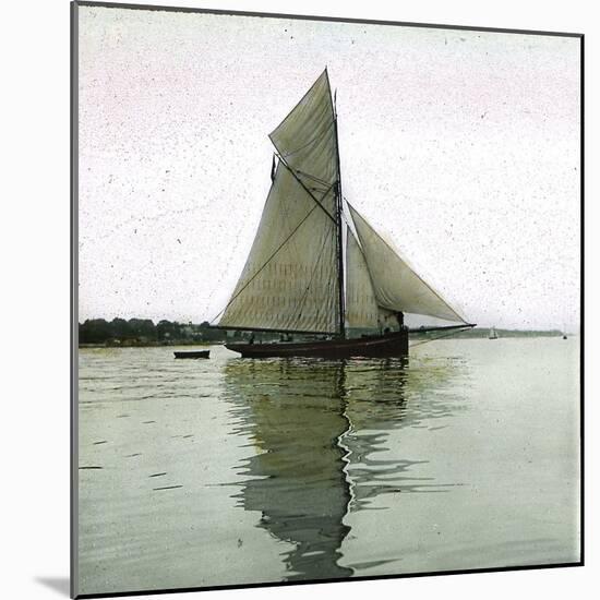 A Sailboat on the Sund, Denmark-Leon, Levy et Fils-Mounted Photographic Print