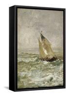 A Sailing Boat in a Choppy Sea-Mose Bianchi-Framed Stretched Canvas