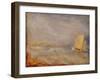 A Sailing Boat off Deal, C.1835 (Oil on Millboard)-Joseph Mallord William Turner-Framed Giclee Print