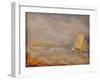 A Sailing Boat off Deal, C.1835 (Oil on Millboard)-Joseph Mallord William Turner-Framed Giclee Print