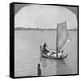 A Sailing Boat on the Irawaddy River, Burma, 1908-null-Framed Stretched Canvas