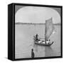 A Sailing Boat on the Irawaddy River, Burma, 1908-null-Framed Stretched Canvas