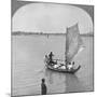 A Sailing Boat on the Irawaddy River, Burma, 1908-null-Mounted Giclee Print