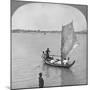 A Sailing Boat on the Irawaddy River, Burma, 1908-null-Mounted Giclee Print