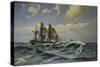 A Sailing Ship in a Heavy Swell-Carl Locher-Stretched Canvas