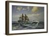 A Sailing Ship in a Heavy Swell-Carl Locher-Framed Giclee Print