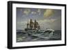 A Sailing Ship in a Heavy Swell-Carl Locher-Framed Giclee Print