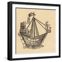 A Sailing Ship of the Hanseatic League, from 'Sveriges Historia'-Otto Sjogren-Framed Giclee Print