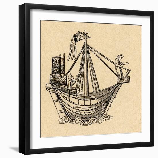 A Sailing Ship of the Hanseatic League, from 'Sveriges Historia'-Otto Sjogren-Framed Giclee Print