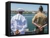 A Sailor and Marine Man the Rails Aboard USS Boxer-null-Framed Stretched Canvas