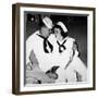 A Sailor Poses with His"Sailor" Girlfriend at a Party, Ca. 1955-null-Framed Photographic Print