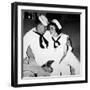 A Sailor Poses with His"Sailor" Girlfriend at a Party, Ca. 1955-null-Framed Photographic Print