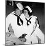 A Sailor Poses with His"Sailor" Girlfriend at a Party, Ca. 1955-null-Mounted Photographic Print