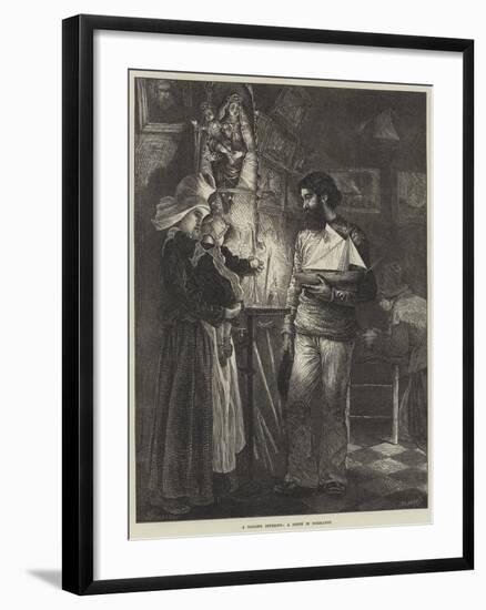 A Sailor's Offering, a Scene in Normandy-null-Framed Giclee Print