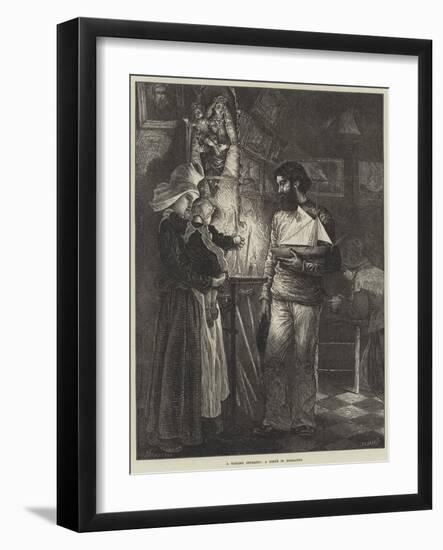 A Sailor's Offering, a Scene in Normandy-null-Framed Giclee Print