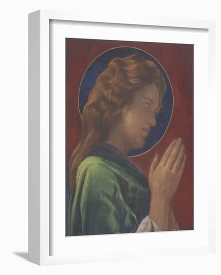 A Saint (Pastel and Watercolor on Paper Mounted on Plywood)-John La Farge or Lafarge-Framed Giclee Print