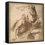 A Saint Reading in the Desert-Guercino (Giovanni Francesco Barbieri)-Framed Stretched Canvas