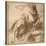 A Saint Reading in the Desert-Guercino (Giovanni Francesco Barbieri)-Stretched Canvas