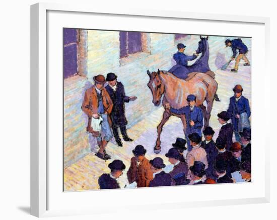 A Sale at Tattersalls, 1911-Robert Polhill Bevan-Framed Giclee Print