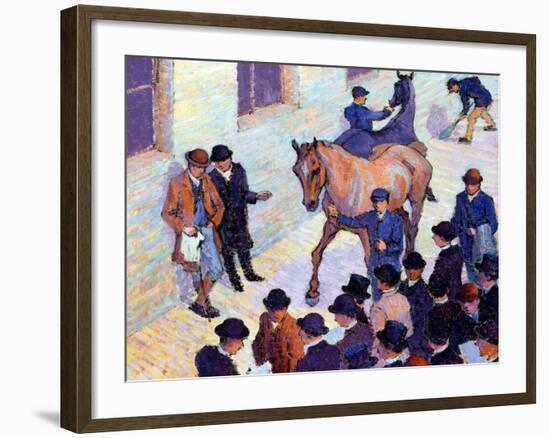 A Sale at Tattersalls, 1911-Robert Polhill Bevan-Framed Giclee Print