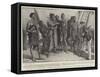 A Sale of a Living Head, a Scene on Board Ship Off the Coast of New Zealand Seventy Years Ago-Sydney Prior Hall-Framed Stretched Canvas