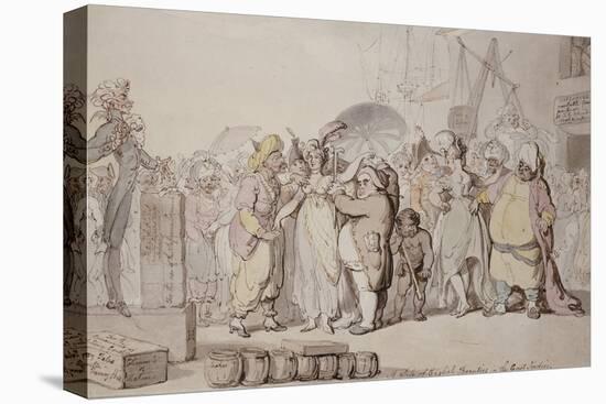 A Sale of English Beauties in the East Indies, circa 1810-Thomas Rowlandson-Stretched Canvas