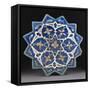 A Samarkand Cuerda Seca Stellar Tile of Twelve Pointed Form, the Blue Ground with a Central…-null-Framed Stretched Canvas