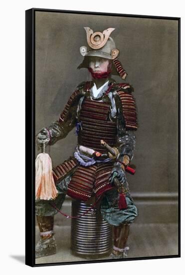 A Samurai in Armour, Japan, 1882-Felice Beato-Framed Stretched Canvas