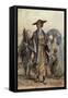 A Samurai Officer and a Servant in a Street-Charles Wirgman-Framed Stretched Canvas