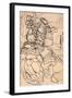 A Samurai Overwhelming a Giant Serpent-Kuniyoshi Utagawa-Framed Giclee Print