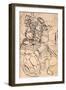 A Samurai Overwhelming a Giant Serpent-Kuniyoshi Utagawa-Framed Giclee Print