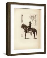 A Samurai Soldier Sitting on His Horse-null-Framed Giclee Print