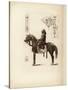 A Samurai Soldier Sitting on His Horse-null-Stretched Canvas