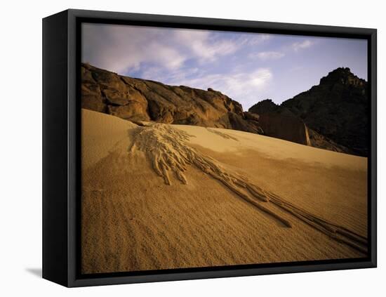 A Sand Avalanche after a Rainstorm in the Sahara Desert, Algeria, North Africa, Africa-Geoff Renner-Framed Stretched Canvas