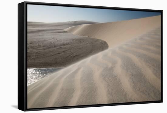 A Sand Dune Near Jericoacoara, Brazil-Alex Saberi-Framed Stretched Canvas