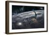 A Satellite Firing an Energy Weapon at a Target on Earth-Stocktrek Images-Framed Art Print