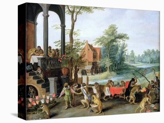 A Satire of the Folly of Tulip Mania-Jan Brueghel the Younger-Stretched Canvas