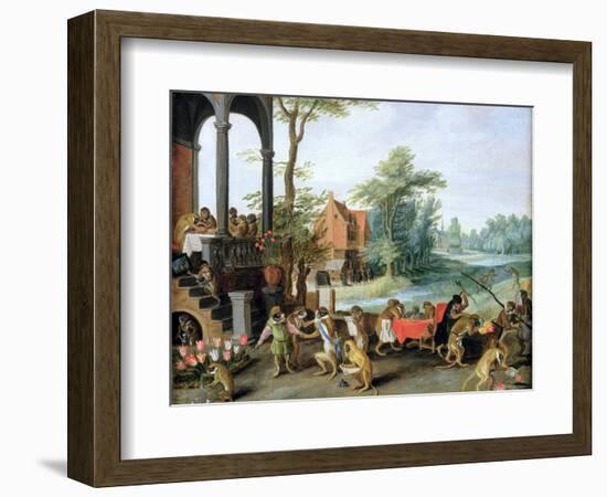 A Satire of the Folly of Tulip Mania-Jan Brueghel the Younger-Framed Giclee Print