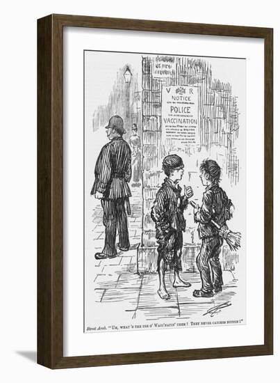 A Satirical Look at the Chances of the Average Police Constable's Ability to Catch a Cold, 1886-Charles Samuel Keene-Framed Giclee Print