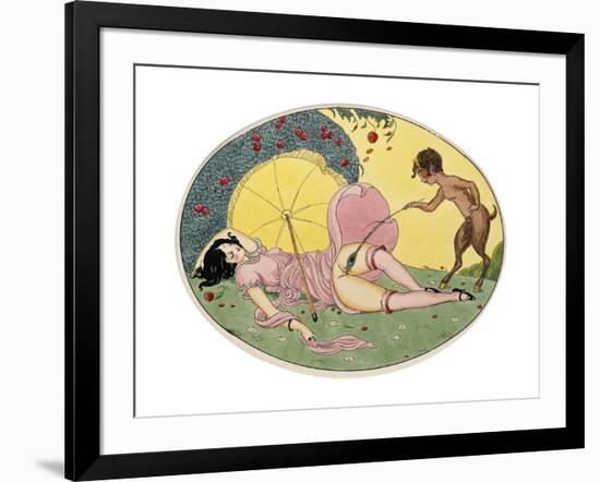 A Satyr and a Young Girl, C.1917-Gerda Marie Frederike Wegener-Framed Giclee Print