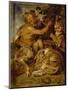 A Satyr Pressing Grapes with a Tiger and Leopard, C.1618-Peter Paul Rubens-Mounted Giclee Print