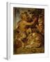 A Satyr Pressing Grapes with a Tiger and Leopard, C.1618-Peter Paul Rubens-Framed Giclee Print