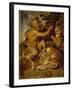 A Satyr Pressing Grapes with a Tiger and Leopard, C.1618-Peter Paul Rubens-Framed Giclee Print