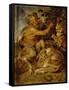 A Satyr Pressing Grapes with a Tiger and Leopard, C.1618-Peter Paul Rubens-Framed Stretched Canvas