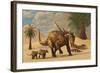 A Sauropelta Mother Leads Her Offspring in a Desert Area of North America-Stocktrek Images-Framed Art Print