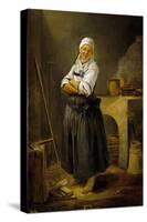 A Saxon Villager in Her Kitchen, Ca. 1756-Charles François Hutin-Stretched Canvas
