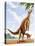 A Scelidosaurus Standing on its Hind Legs Eating Conifer Leaves-null-Stretched Canvas